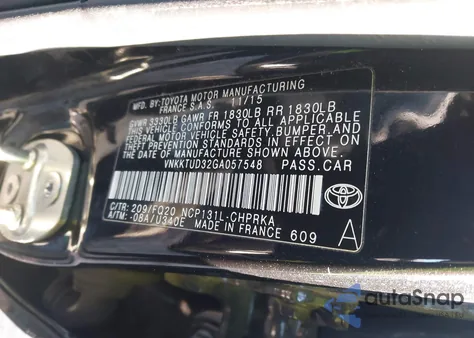 2016 Toyota Yaris L z USA, uszkodzony, nr VIN VNKKTUD32GA057548